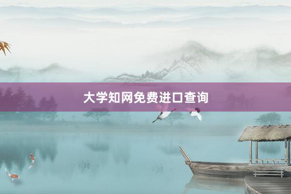 大学知网免费进口查询