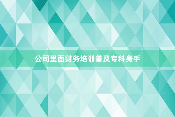 公司里面财务培训普及专科身手